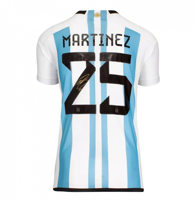 Lisandro Martinez Official 2022 FIFA World Cup™ Back Signed And Framed Argentina 2022 Home Shirt