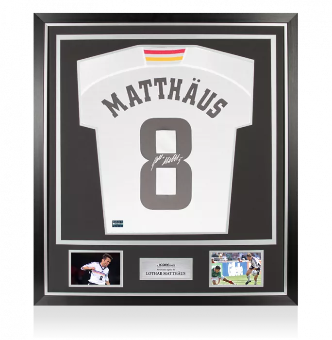 Lothar Matthaus Back Signed Germany 1998-00 Home Shirt In Classic Frame