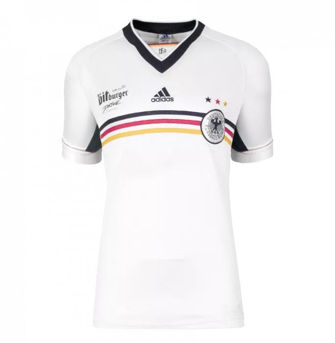 Lothar Matthaus Back Signed Germany 1998-00 Home Shirt In Hero Frame: Option 1