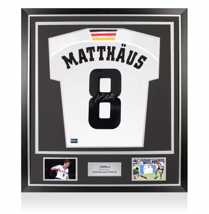 Lothar Matthaus Back Signed Germany 1998-00 Home Shirt In Classic Frame