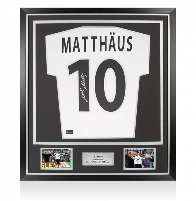 Lothar Matthaus Back Signed Germany 2000-01 Home Shirt In Classic Frame