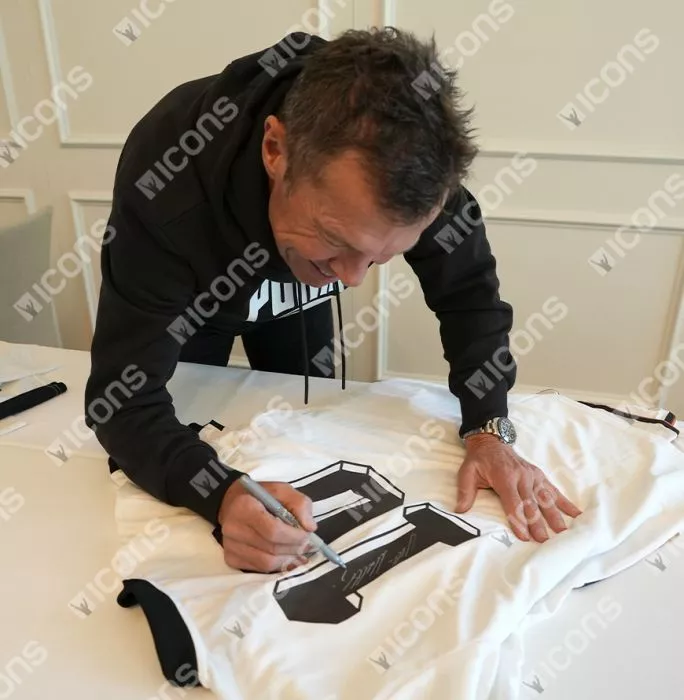 Lothar Matthaus Back Signed Germany Icon Shirt In Hero Frame: Option 1
