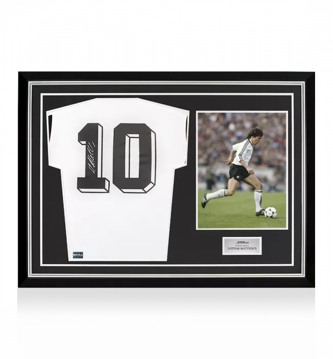 Lothar Matthaus Back Signed Germany Modern Home Shirt In Hero Frame: Option 1