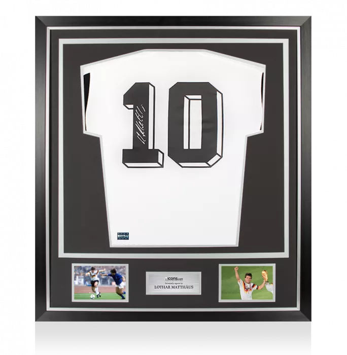 Lothar Matthaus Back Signed Germany Modern Home Shirt In Classic Frame