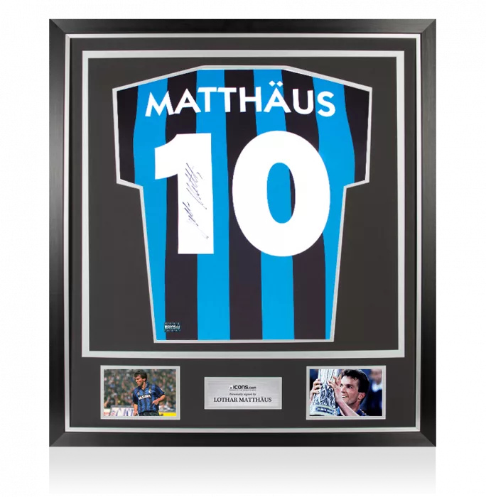 Lothar Matthaus Back Signed Internazionale 1990 Home Shirt In Classic Frame