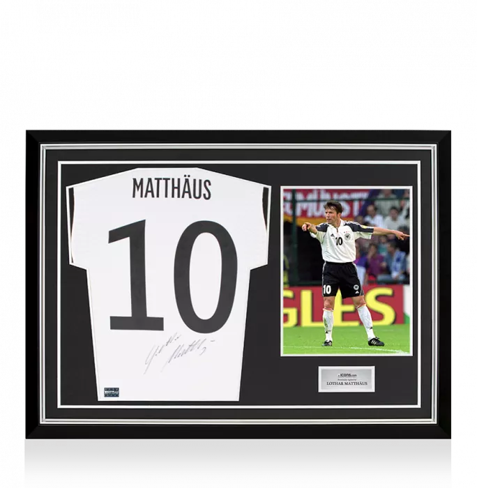 Lothar Matthaus Back Signed Modern Germany Home Shirt: Signed Under Number In Hero Frame: Option 1