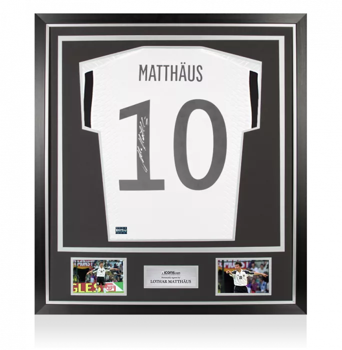 Lothar Matthaus Back Signed Modern Germany Home Shirt In Classic Frame