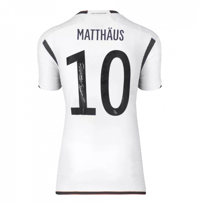 Lothar Matthaus Back Signed Modern Germany Home Shirt In Hero Frame: Option 1