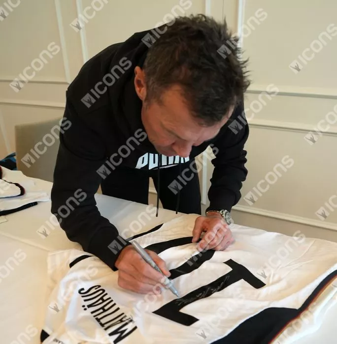 Lothar Matthaus Back Signed Modern Germany Home Shirt In Hero Frame: Option 1