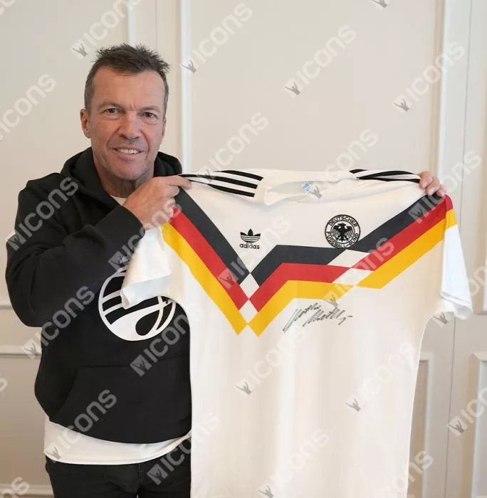Lothar Matthaus Front Signed Germany 1988-90 Home Shirt In Classic Frame