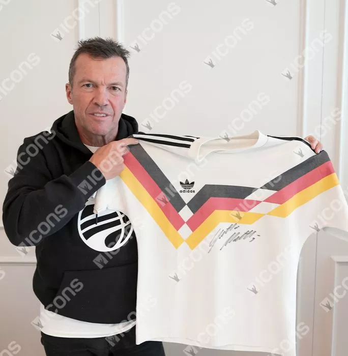 Lothar Matthaus Front Signed Germany 1988-90 Home Shirt In Classic Frame