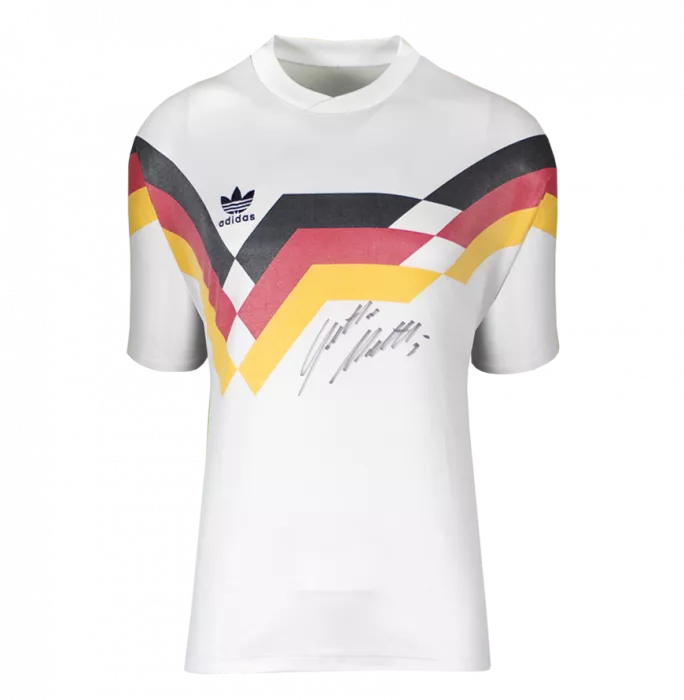 Lothar Matthaus Front Signed Germany 1988-90 Home Shirt In Hero Frame: Option 1