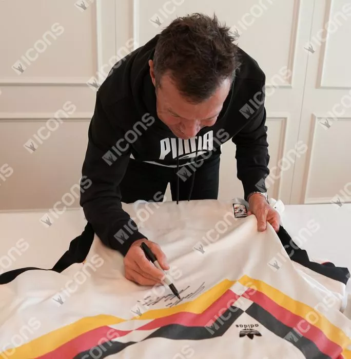 Lothar Matthaus Front Signed Germany 1988-90 Home Shirt In Hero Frame: Option 1