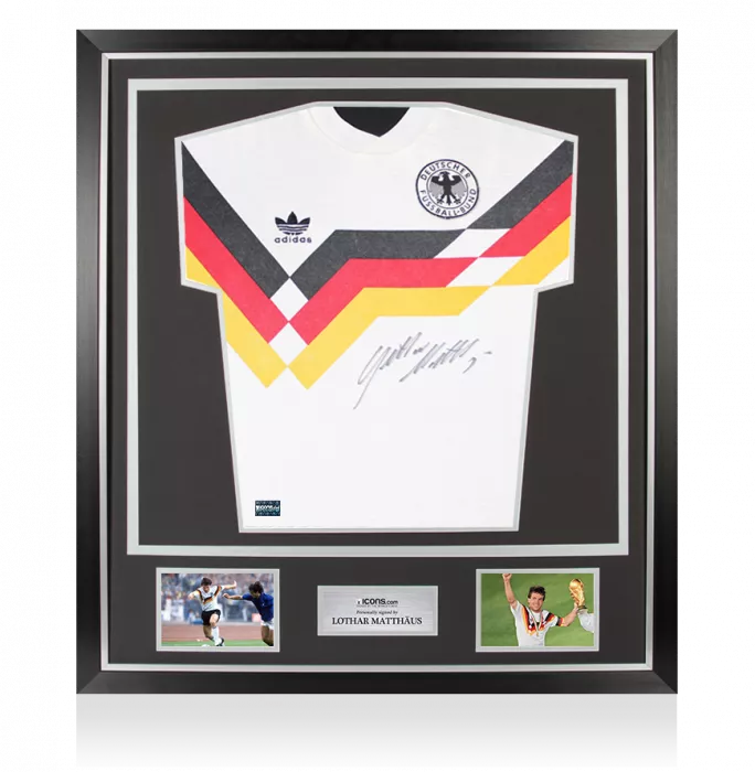 Lothar Matthaus Front Signed Germany 1988-90 Home Shirt In Classic Frame