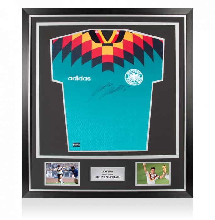 Lothar Matthaus Front Signed Germany 1994-96 Away Shirt In Classic Frame