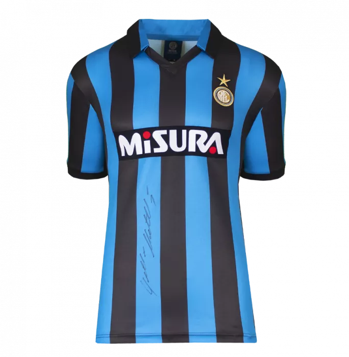 Lothar Matthaus Front Signed Internazionale 1990 Home Shirt In Classic Frame