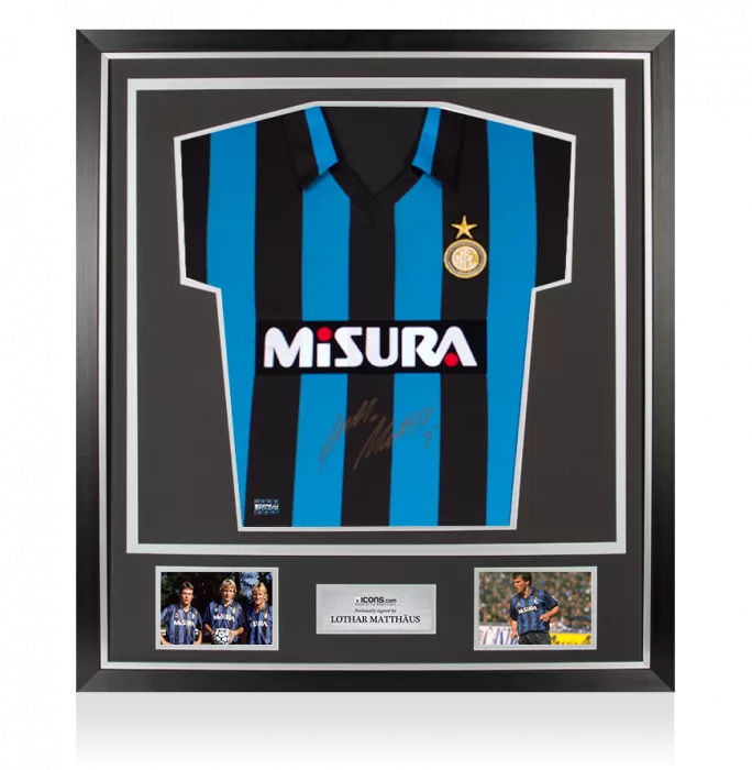 Lothar Matthaus Front Signed Internazionale 1990 Home Shirt In Classic Frame