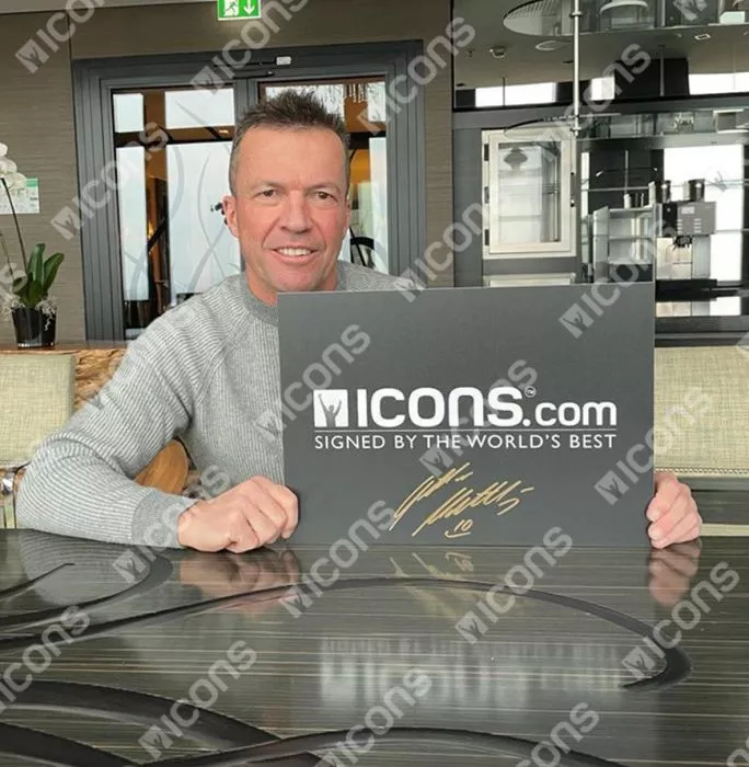 Lothar Matthaus Official 1990 FIFA World Cup™ Signed And Framed Germany Photo: Semi-Final Vs England