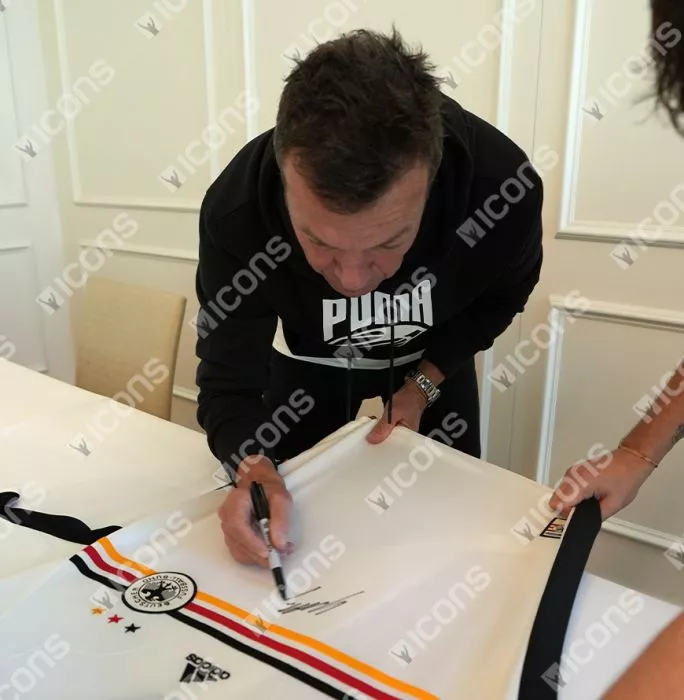 Lothar Matthaus Official 1998 FIFA World Cup™ Front Signed And Hero Framed Germany 1998-00 Home Shirt