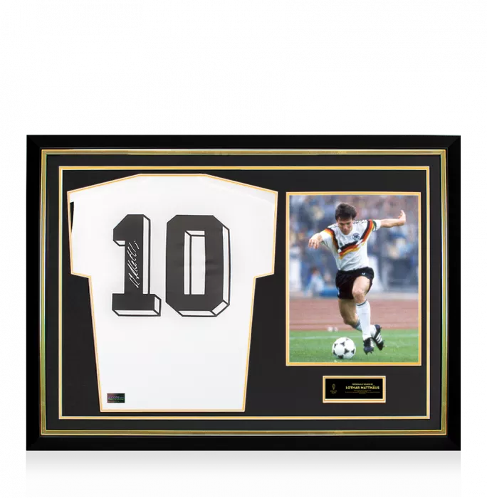 Lothar Matthaus Official Ballon D'Or™ Back Signed And Hero Framed Germany Modern Home Shirt