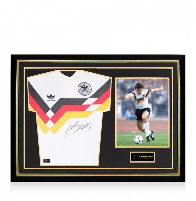 Lothar Matthaus Official Ballon D'Or™ Front Signed And Hero Framed Germany 1988-90 Home Shirt
