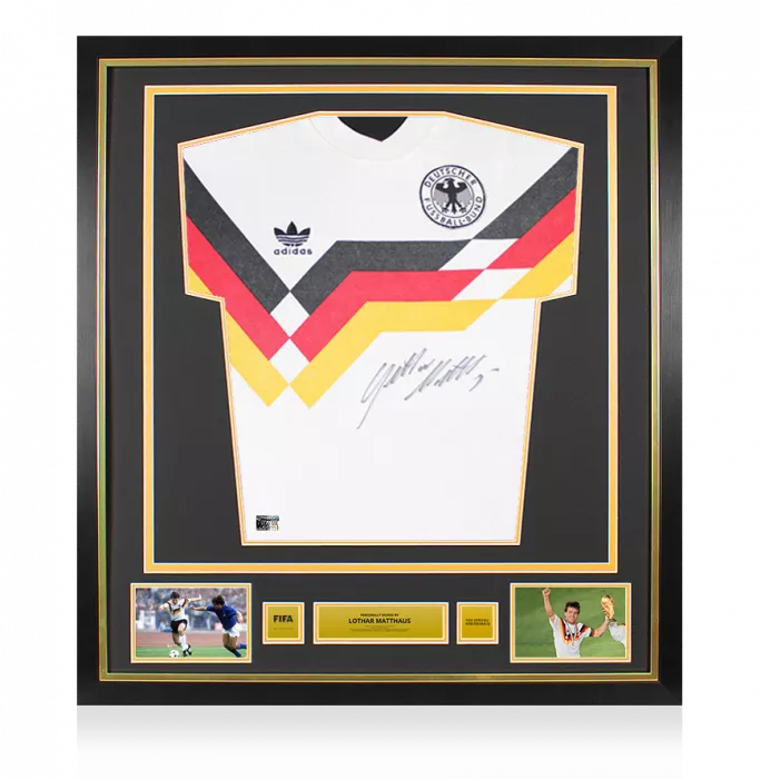 Lothar Matthaus Official FIFA World Cup Front Signed And Framed Germany 1988-90 Home Shirt