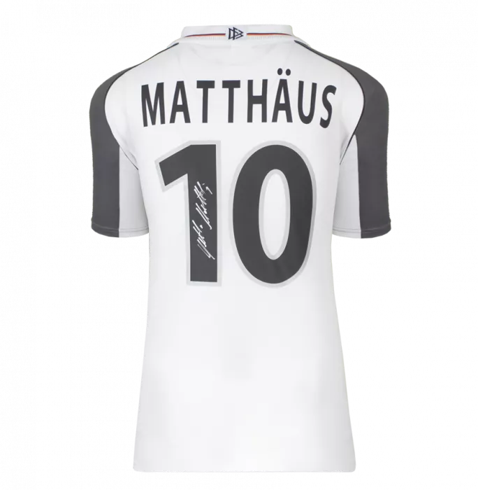 Lothar Matthaus Official FIFA World Cup™ Back Signed And Hero Framed Germany 2000-02 Home Shirt
