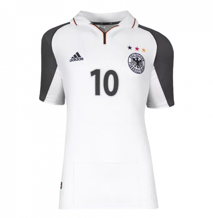 Lothar Matthaus Official FIFA World Cup™ Back Signed And Hero Framed Germany 2000-02 Home Shirt
