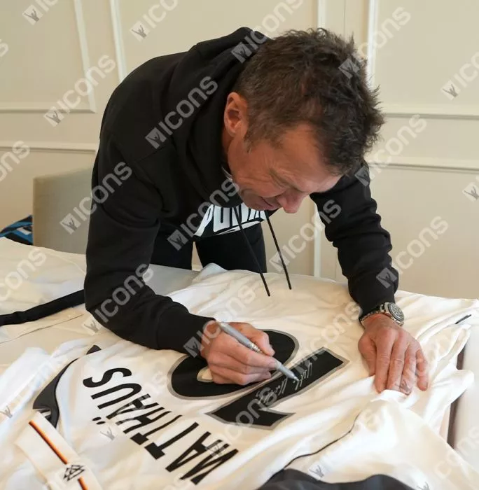 Lothar Matthaus Official FIFA World Cup™ Back Signed And Hero Framed Germany 2000-02 Home Shirt