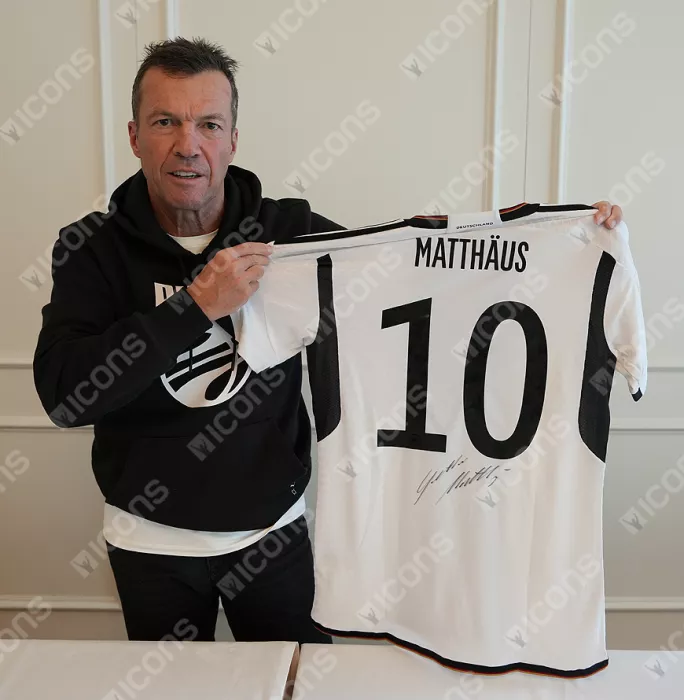 Lothar Matthaus Official FIFA World Cup™ Back Signed And Hero Framed Modern Germany Home Shirt: Signed Under Number