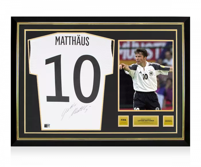 Lothar Matthaus Official FIFA World Cup™ Back Signed And Hero Framed Modern Germany Home Shirt: Signed Under Number