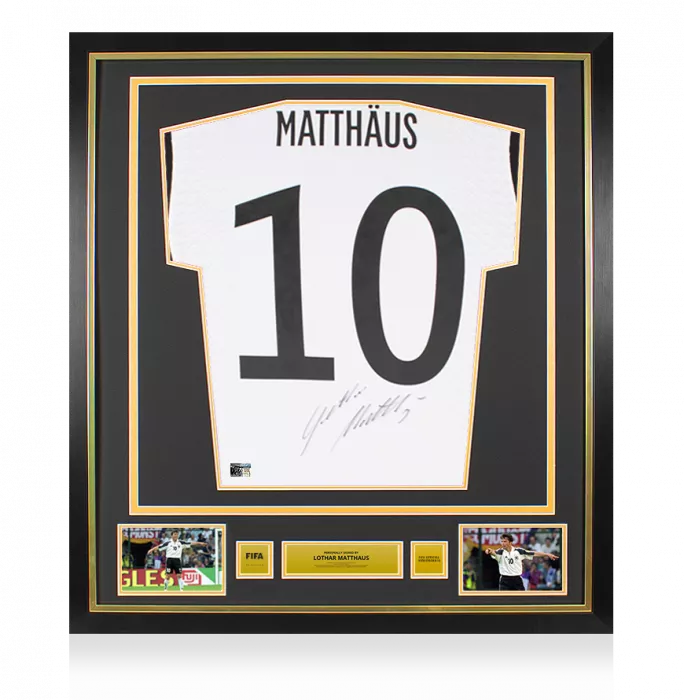 Lothar Matthaus Official FIFA World Cup™ Back Signed And Framed Modern Germany Home Shirt: Signed Under Number