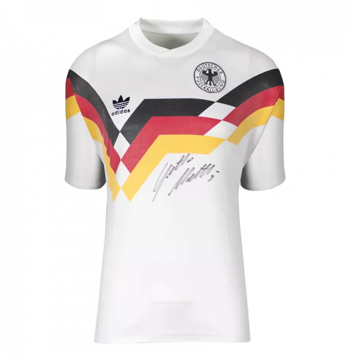 Lothar Matthaus Official FIFA World Cup™ Front Signed And Hero Framed Germany 1988-90 Home Shirt