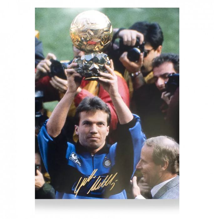 Lothar Matthaus Signed Internazionale Photo: 1990 Ballon D'Or Winner