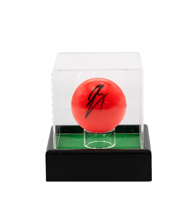 Luca Brecel Signed Red Snooker Ball In Acrylic Case