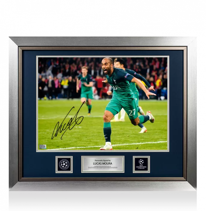 Lucas Moura Official UEFA Champions League Signed And Framed Tottenham Hotspur Photo: Semi Final Goal Vs Ajax