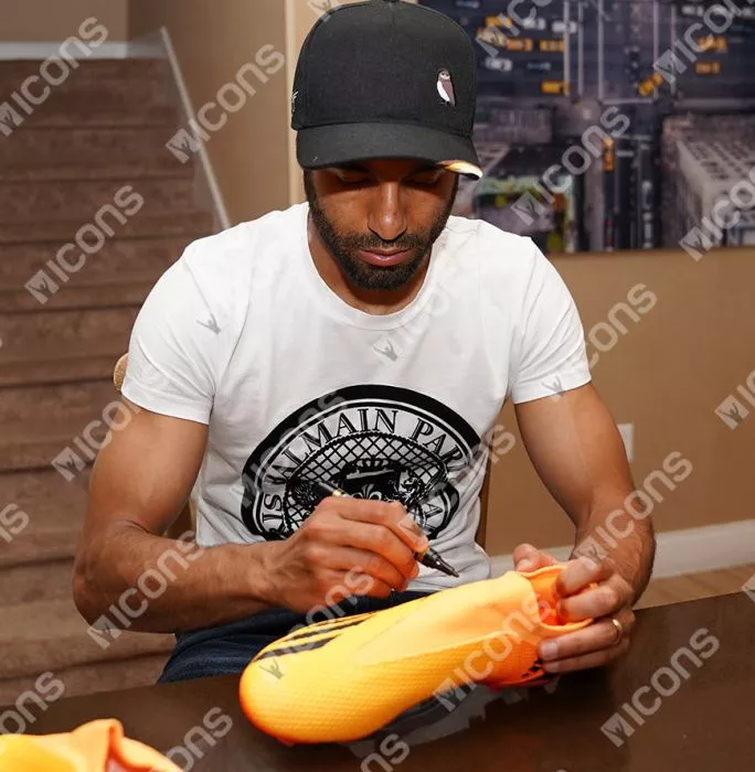 Lucas Moura Signed Orange Adidas Boot In Bubble Frame: Option 1