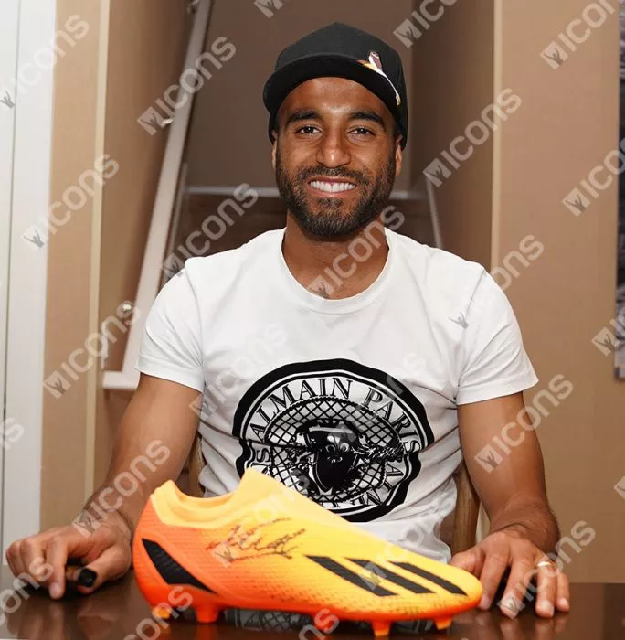 Lucas Moura Signed Orange Adidas Boot In Bubble Frame: Option 1
