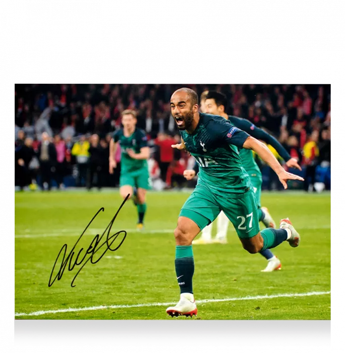 Lucas Moura Signed Tottenham Hotspur Photo In Premium Photo Frame: UEFA Champions League Semi Final Goal Vs Ajax