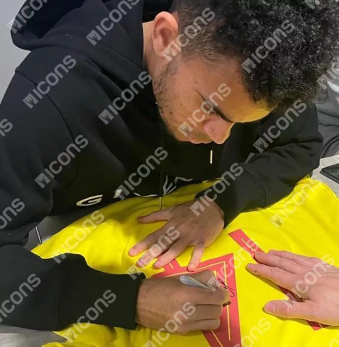 Luis Diaz Back Signed Colombia 2021-22 Home Shirt In Classic Frame