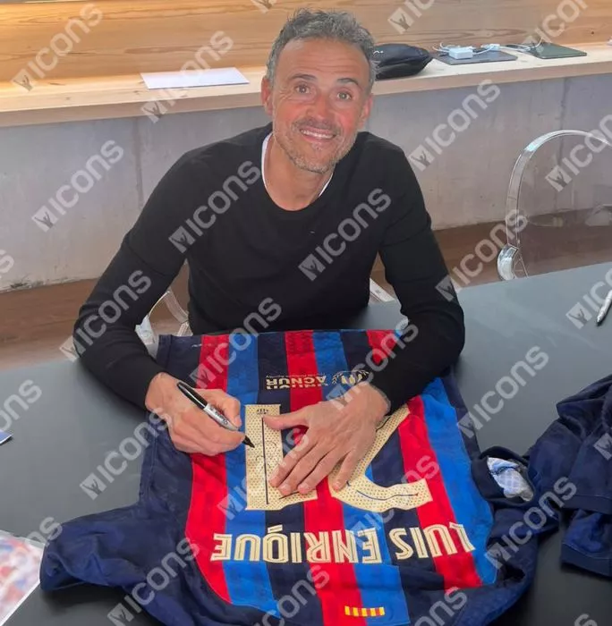 Luis Enrique Official FC Barcelona Back Signed Modern Home Shirt
