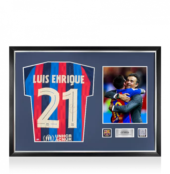 Luis Enrique Official FC Barcelona Back Signed Modern Home Shirt