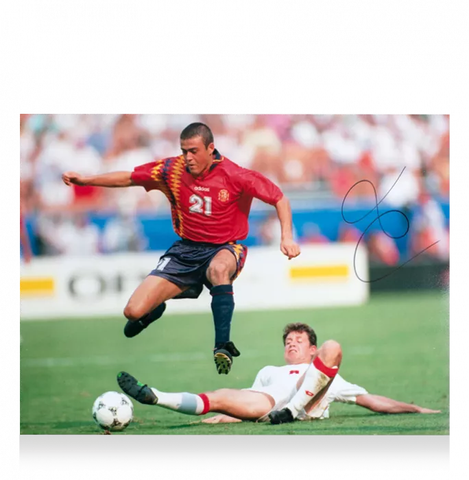 Luis Enrique Signed Spain Photo In Premium Photo Frame