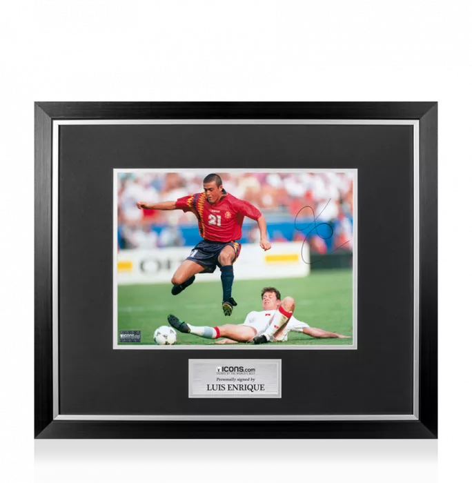 Luis Enrique Signed Spain Photo In Premium Photo Frame