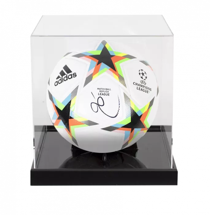 Luis Enrique Signed UEFA Champions League Football In Acrylic Case