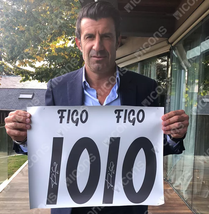 Luis Figo Back Signed Modern Real Madrid CF Home Shirt