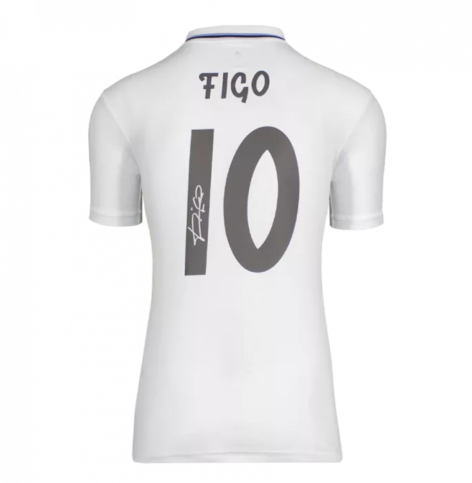 Luis Figo Back Signed Modern Real Madrid CF Home Shirt