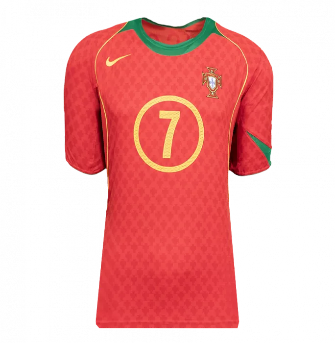 Luis Figo Back Signed Portugal 2004-06 Home Shirt In Deluxe Packaging