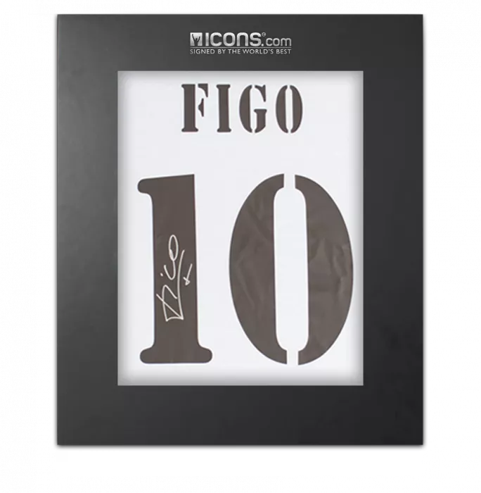 Luis Figo Back Signed Real Madrid Icons Shirt In Deluxe Packaging