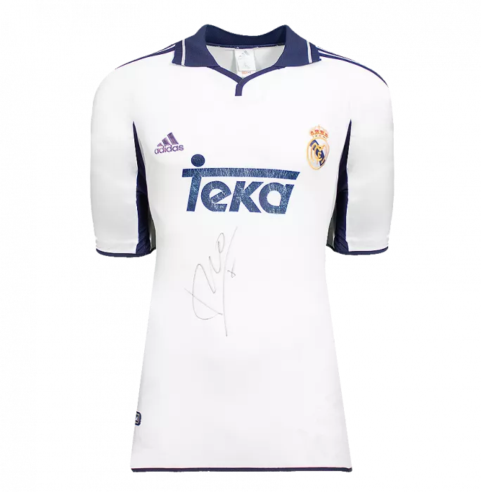 Luis Figo Front Signed Real Madrid 2000-01 Home Shirt In Classic Frame